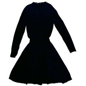 Lacoste 100% Merino Wool Fit and Flare Long Sleeve Sweater Dress